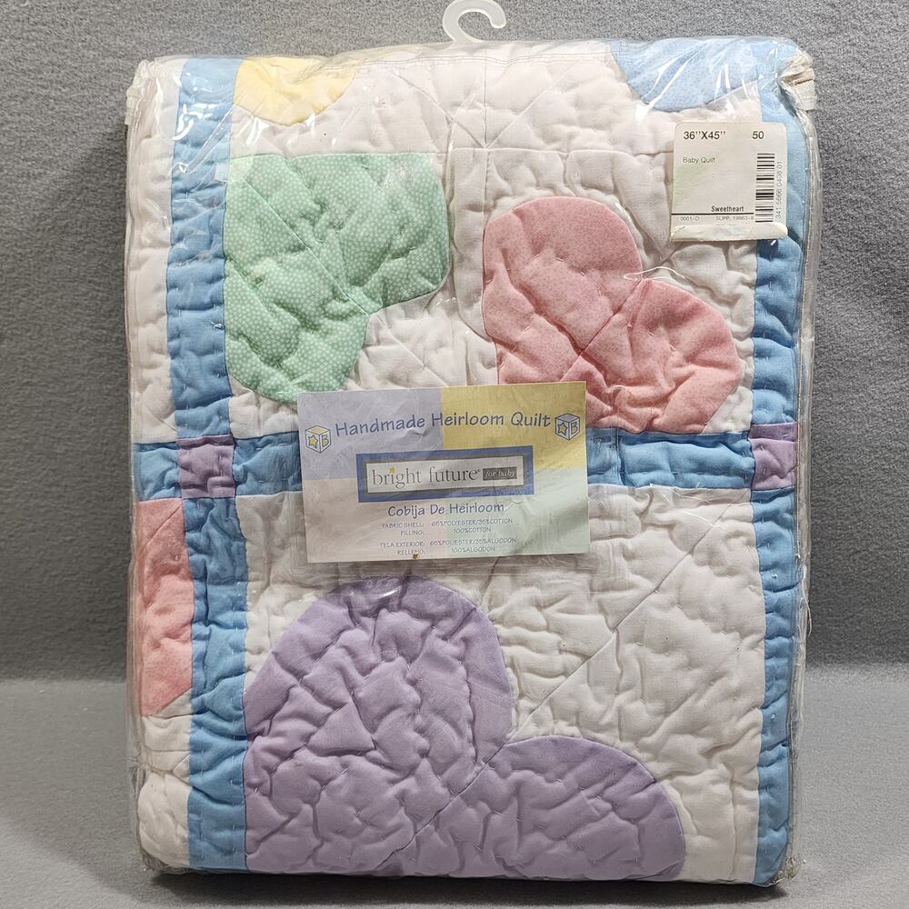 SweetHart Handmade Heirloom Quilt Bright Future For Baby By JC Penny 36"x45"